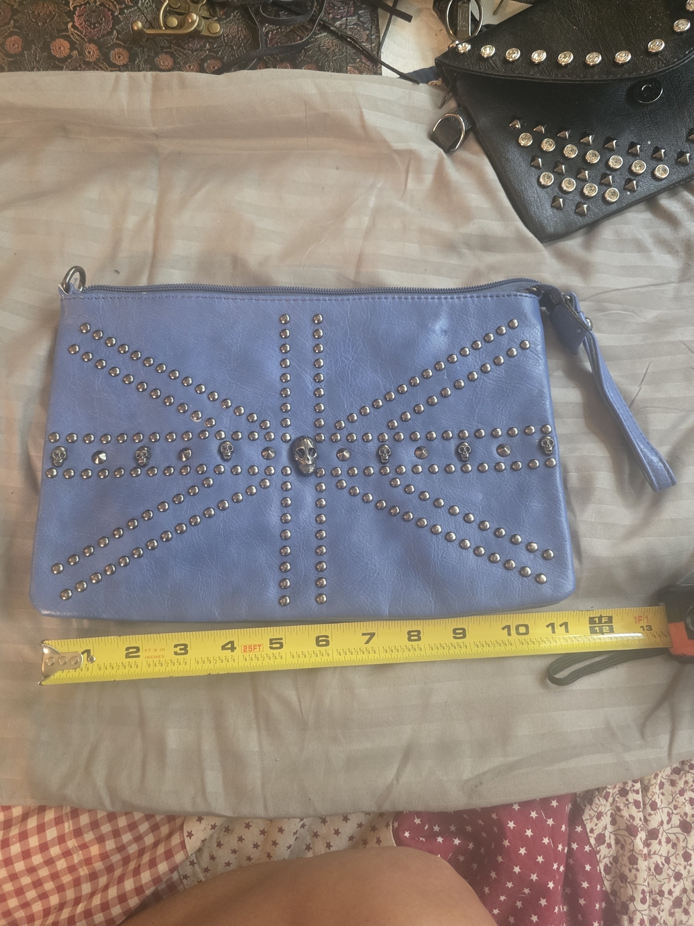 Studded Blue/Purple Wristlet Clutch